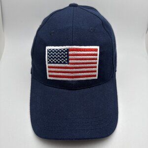USA Flag Hat, Blue Adjustable Cap GR40